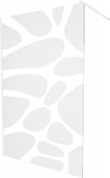MEXEN/S - KIOTO Sprchová zástena WALK-IN 80 x 200, transparent/biely vzor 8 mm, biela (800-080-101-20-97)