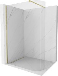 MEXEN/S - Kioto Sprchová zástena WALK-IN 90 x 200, transparent 8 mm, zlatá kartáčovaná (800-090-101-55-06)