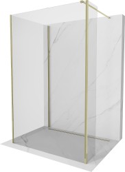 MEXEN/S - Kioto Sprchová zástena WALK-IN 90 x 90 x 30, transparent, zlatá (800-090-090-221-50-00-030)