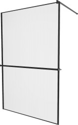 MEXEN/S - KIOTO Sprchová zástena WALK-IN s poličkou a držiakom uterákov 70 x 200, transparent/čierna 8 mm, čierna (800-070-121-70-70)