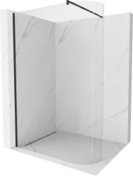 MEXEN/S - Kioto Sprchová zástena WALK-IN zaoblená 90 x 200, transparent 8 mm, čierna (800-090-101-70-06)