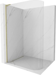MEXEN/S - KiotoL Sprchová zástena WALK-IN 90 x 200, transparent, zlatá kartáčovaná (800-090-103-55-06)