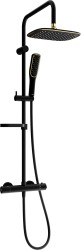 MEXEN/S - KX49 sprchový stĺp s termostatickou batériou, čierna / zlato (771504991-75)