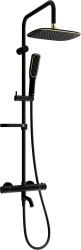 MEXEN/S - KX49 vaňový stĺp s termostatickou batériou, čierna / zlato (779004991-75)