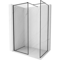 MEXEN/S - Kyoto-F Sprchová zástena WALK-IN s rámom 125 x 80, transparent 8 mm, čierna (800-125-202-04-70-080)