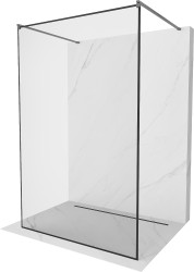 MEXEN/S - Kyoto samostatne stojaca sprchová zástena 120 x 200, čierny vzor 8 mm, grafit kartáčovaná (800-120-002-66-70)