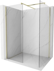 MEXEN/S - Kyoto Sprchová zástena WALK-IN 110 x 105, transparent, zlatá kartáčovaná (800-110-202-55-00-105)