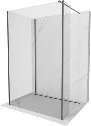 MEXEN/S - Kyoto Sprchová zástena WALK-IN 120 x 110 x 30, transparent, grafit kartáčovaná (800-120-110-221-66-00-030)