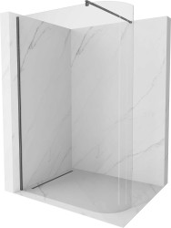 MEXEN/S - Kyoto Sprchová zástena WALK-IN 90 x 200, transparent 8 mm, grafit kartáčovaná (800-090-101-66-06)