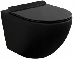MEXEN/S - Lena Závesná WC misa vrátane sedátka s slow-slim, z duroplastu, čierna matná (30220185)
