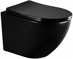 MEXEN/S - Lena Závesná WC misa vrátane sedátka s slow-slim, z duroplastu, čierna matná (30221085)