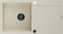 MEXEN/S - Leo granitový drez 1 s odkvapkávačom 900x500 mm, béžová,+ čierny sifón (6501901010-69-B)