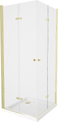 MEXEN/S - Lima Duo sprchovací kút 100x90, transparent, zlatá + vanička so sifónom (856-100-090-50-02-4010G)