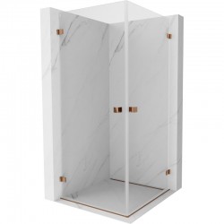 MEXEN/S - Lunar-B Duo sprchovací kút dvere krídlové 75 x 75, transparent, ružové zlato (832-075L-075P-60-00)