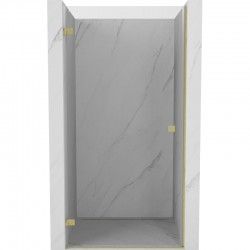 MEXEN/S - Lunar-B sprchové dvere krídlové ľavé 65, transparent, zlatá kartáčovaná (832-065-000-55-00-L)