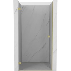 MEXEN/S - Lunar-B sprchové dvere krídlové ľavé 80, transparent, zlatá kartáčovaná (832-080-000-55-00-L)