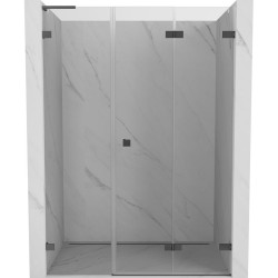 MEXEN/S - Lunar-F L skladacie sprchové dvere pravé 110, transparent, grafit metal (836SL-110-050-95-00-P)