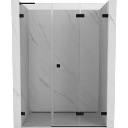 MEXEN/S - Lunar-F L skladacie sprchové dvere pravé 130, transparent, čierna (836SL-130-050-70-00-P)