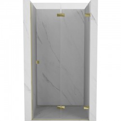 MEXEN/S - Lunar-F skladacie sprchové dvere pravé 70, transparent, zlatá (836-070-000-50-00-P)