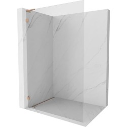 MEXEN/S - Lunar L Sprchová zástena WALK-IN ľavá 80 x 200, transparent 8 mm, meď kartáčovaná (830L-080-000-65-00-L)