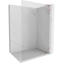 MEXEN/S - Lunar L Sprchová zástena WALK-IN pravá 80 x 200, transparent 8 mm, meď kartáčovaná (830L-080-000-65-00-P)
