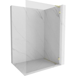 MEXEN/S - Lunar L Sprchová zástena WALK-IN pravá 90 x 200, transparent 8 mm, zlato kefovaná (830L-090-000-55-00-P)