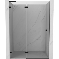 MEXEN/S - Lunar L sprchové dvere krídlové ľavé 140, transparent, čierna (834L-140-000-70-00-L)