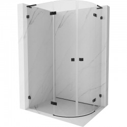 MEXEN/S - Lunar L sprchový kút štvrťkruh krídlový ľavá 100 x 80, transparent, čierna (833L-100L-080P-70-00)