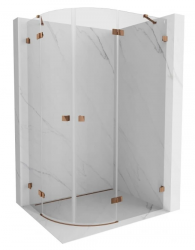 MEXEN/S - Lunar L sprchový kút štvrťkruh krídlový pravá 100 x 90, transparent, ružové zlato (833L-100P-090L-60-00)