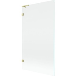 MEXEN/S - Lunar L vaňová zástena FIX 100 x 150, transparent, zlatá kartáčovaná (897L-100-000-55-00)