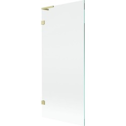 MEXEN/S - Lunar L vaňová zástena FIX 80 x 150, transparent, zlatá kartáčovaná (897L-080-000-55-00)