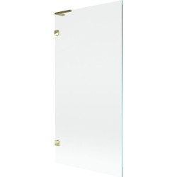 MEXEN/S - Lunar L vaňová zástena FIX 90 x 150, transparent, zlatá (897L-090-000-50-00)