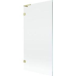 MEXEN/S - Lunar L vaňová zástena FIX 90 x 150, transparent, zlatá kartáčovaná (897L-090-000-55-00)