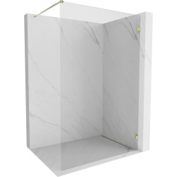 MEXEN/S - Lunar Sprchová zástena WALK-IN pravá 90 x 200, transparent 8 mm, zlato (830-090-000-50-00-P)