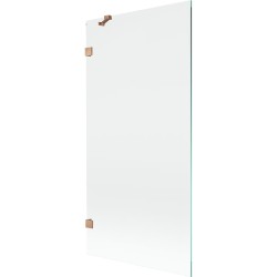 MEXEN/S - Lunar vaňová zástena FIX 90 x 150, transparent, meď kartáčovaná (897-090-000-65-00)
