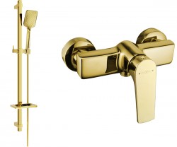 MEXEN/S - Lynx DQ62 sprchová batéria s príslušenstvom, zlato (74594DQ62-50)
