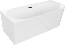 MEXEN/S - Mia vaňa voľne stojaca rohová ľavá 160 x 75, biela, sifón a prepad čierna (52691607500L-70)