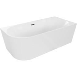 MEXEN/S - Mia voľne stojaca rohová vaňa pravá 160 x 80, biela, sifón a prepad grafit metal (52691608000P-95)