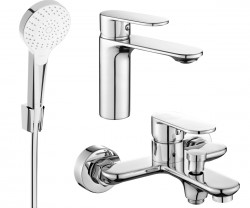 MEXEN/S - Milo R05 SET umývadlová batéria + vaňová s príslušenstvom, chróm (71303R05-00)