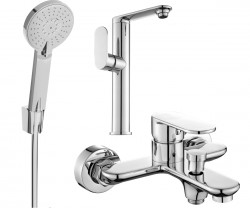 MEXEN/S - Milo R40 SET umývadlová batéria + vaňová s príslušenstvom, chróm (713153R40-00)