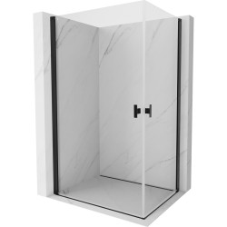 MEXEN/S - Mist-B Duo sprchovací kút dvere krídlové 75 x 70, transparent, čierna (8A2-075-070-70-00)