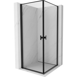 MEXEN/S - Mist-B Duo sprchovací kút dvere krídlové 80 x 80, čierna okraj, čierna (8A2-080L-080P-70-70)