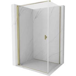 MEXEN/S - Mist-B sprchovací kút dvere krídlové 80 x 75, transparent, zlato (8A2T-080-075-50-00)