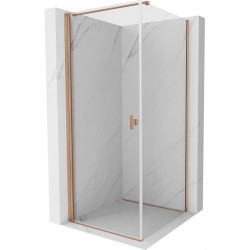 MEXEN/S - Mist-B sprchovací kút dvere krídlové 90 x 90, transparent, meď kartáčovaná (8A2T-090-090-65-00)