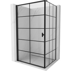 MEXEN/S - Mist-B sprchovací kút dvere krídlové ľavá 70 x 75, čierna kratka, čierna (8A2T-070-075-70-77-L)