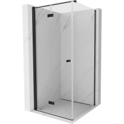 MEXEN/S - Mist-F sprchovací kút skladacie dvere ľavá 95 x 95, transparent, čierna (8A6T-095-095-70-00-L)