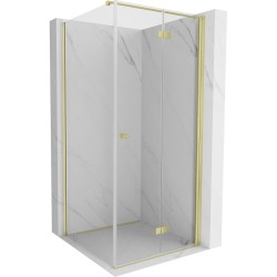 MEXEN/S - Mist-F sprchovací kút skladacie dvere pravá 70 x 70, transparent, zlato kartáčovaná (8A6T-070-070-55-00-P)