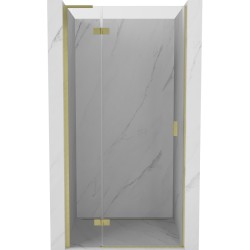 MEXEN/S - Mist-H L sprchové dvere krídlové ľavé 70, transparent, zlatá kartáčovaná (8A5L-070-000-55-00-L)