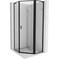 MEXEN/S - Mist L sprchový kút päťboký krídlový pravá 100 x 100, čierna okraj, čierna (8A8L-100-100-70-70-P)