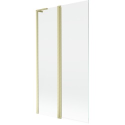 MEXEN/S - Mist L vaňová zástena 2-krídlová 100 x 150, transparent, zlatá kartáčovaná (8A9L-100-011-55-00)